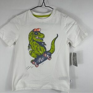 NWT Tommy Bahama Kids White Dinosaur Skateboard T-Shirt | US Size 6